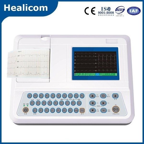 HE-03C ឧបករណ៍វេជ្ជសាស្ត្រ 3 Channel Digital ECG (Electrocardiogram) ម៉ាស៊ីន