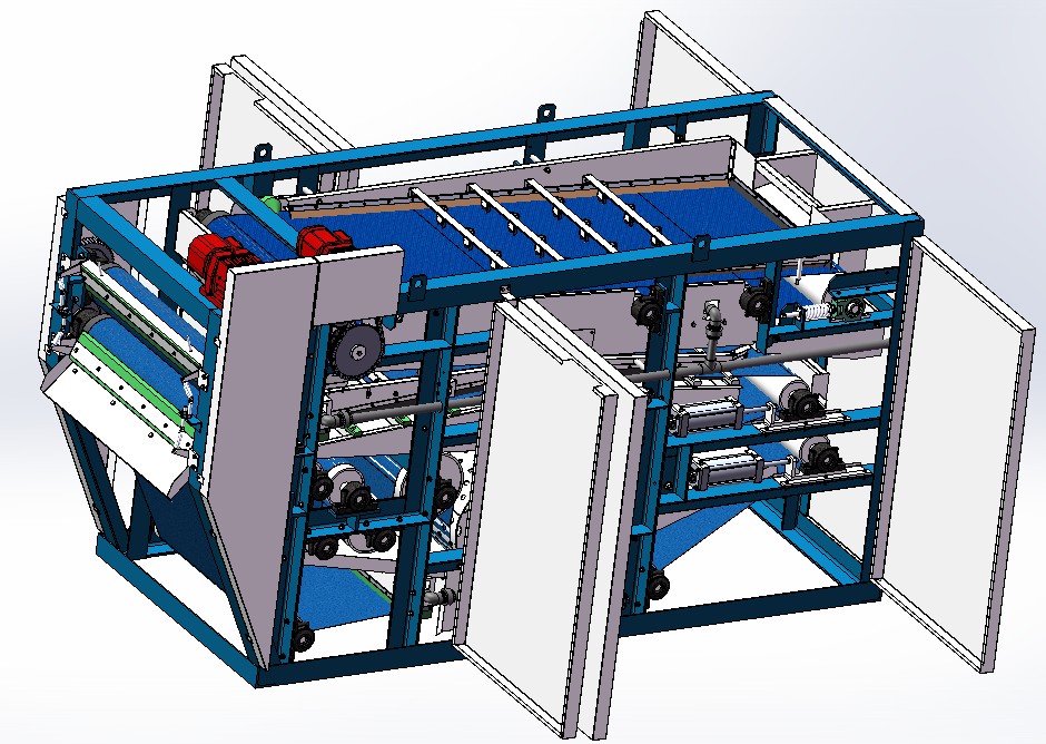 structure of belt filter press Estructura de la prensa del filtro de la correa.