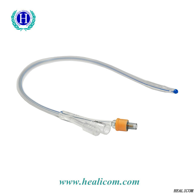 MW84 100% សម្ភារៈបរិក្ខាពេទ្យ 3 ផ្លូវ Silicone Foley Catheter
