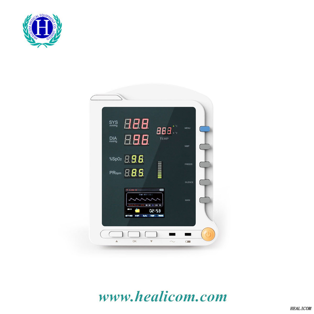 សញ្ញាសំខាន់ ICU ចល័តតាមវេជ្ជសាស្រ្ដដែលមានគុណភាពខ្ពស់ ត្រួតពិនិត្យ NIBP SPO2 Patient Monitor