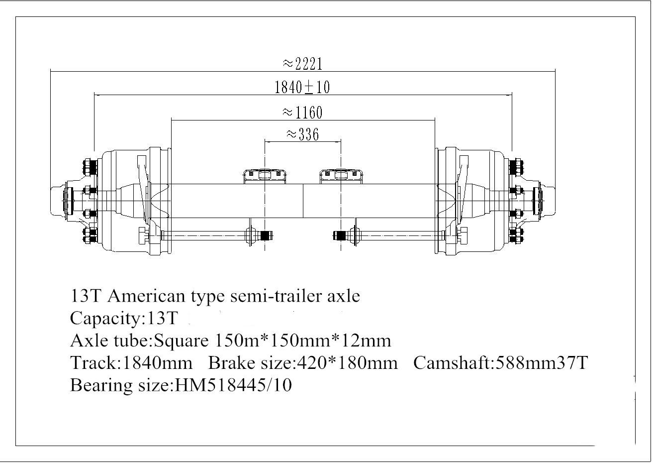 13T American Type In-board Axle Eje interno tipo americano 13T