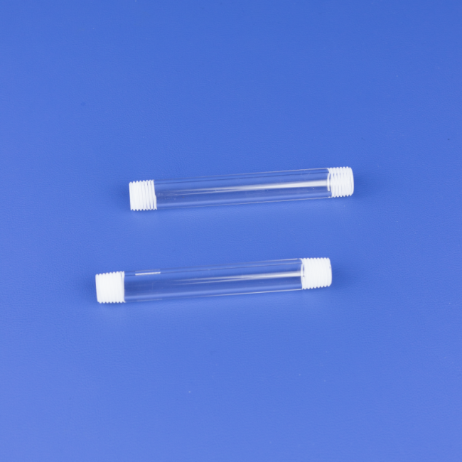 Spiral mouth transparent quartz tube manufacturer Hersteller von transparenten Quarzrohren mit spiralförmiger Öffnung