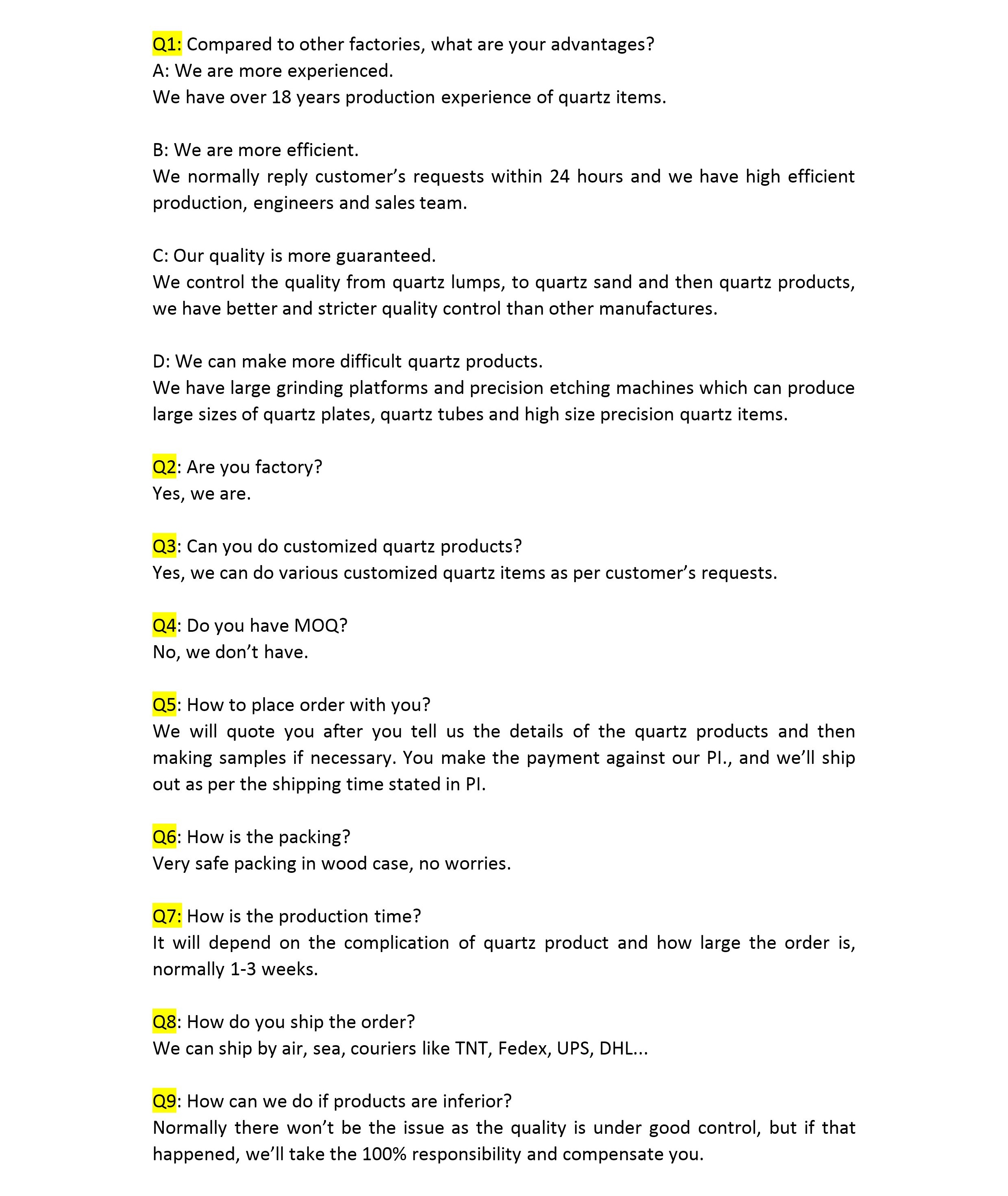Quartz FAQ Quarz-FAQ