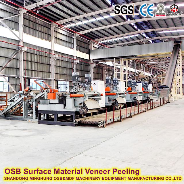 OSB Surface Material Veneer Peeling Machine Line Машинна линия за белене на повърхностен материал OSB