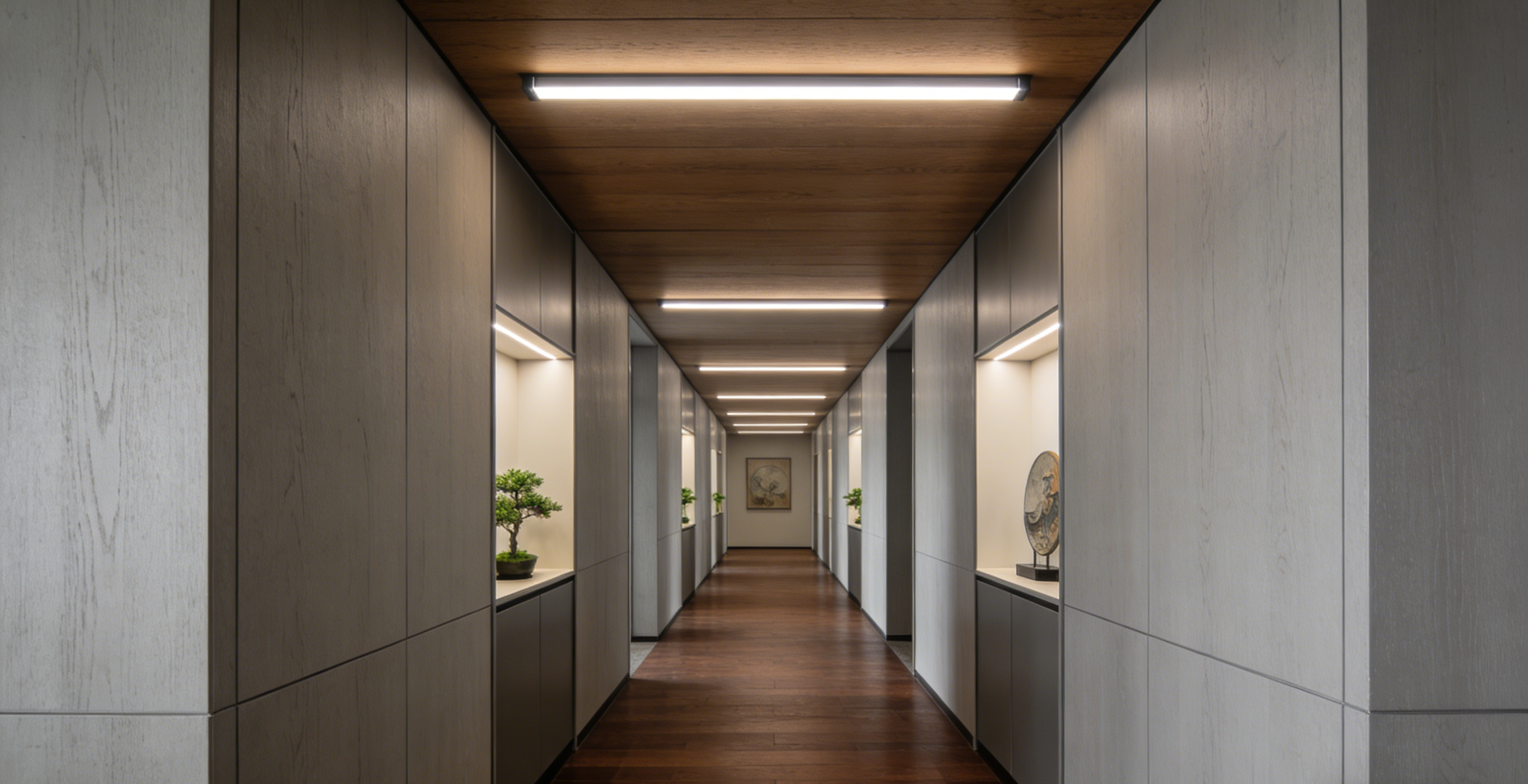 Linear LED lighting fixtures are suitable for narrow and long corridors. ਲੀਨੀਅਰ LED ਲਾਈਟਿੰਗ ਫਿਕਸਚਰ ਤੰਗ ਅਤੇ ਲੰਬੇ ਕੋਰੀਡੋਰਾਂ ਲਈ ਢੁਕਵੇਂ ਹਨ।