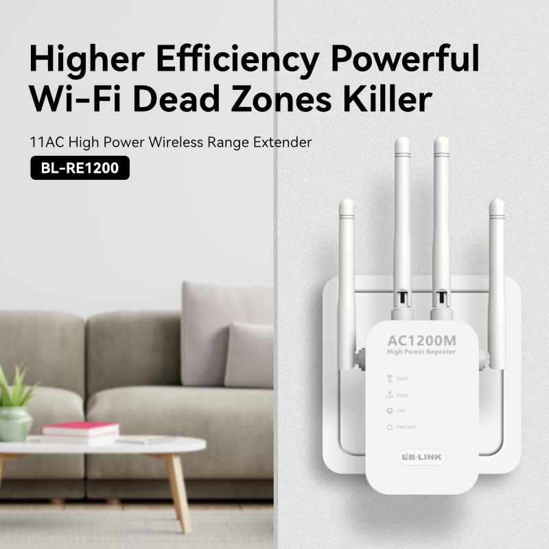 RE1200 AC1200 1200Mbps անլար տիրույթի երկարացնող | LB-LINK