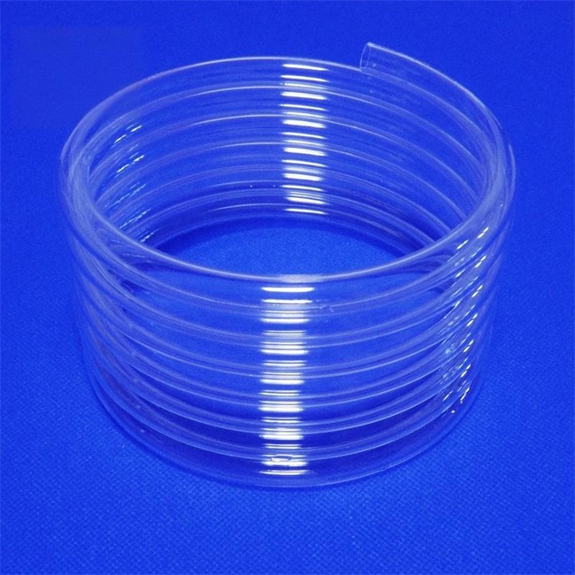 200mm transparent quartz spiral tube factory 200mm 투명 석영 나선형 튜브 공장
