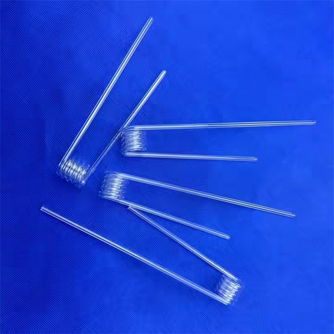 Outer diameter 20-600mm liquid separation spiral quartz tube القطر الخارجي 20-600 مم أنبوب الكوارتز الحلزوني لفصل السائل