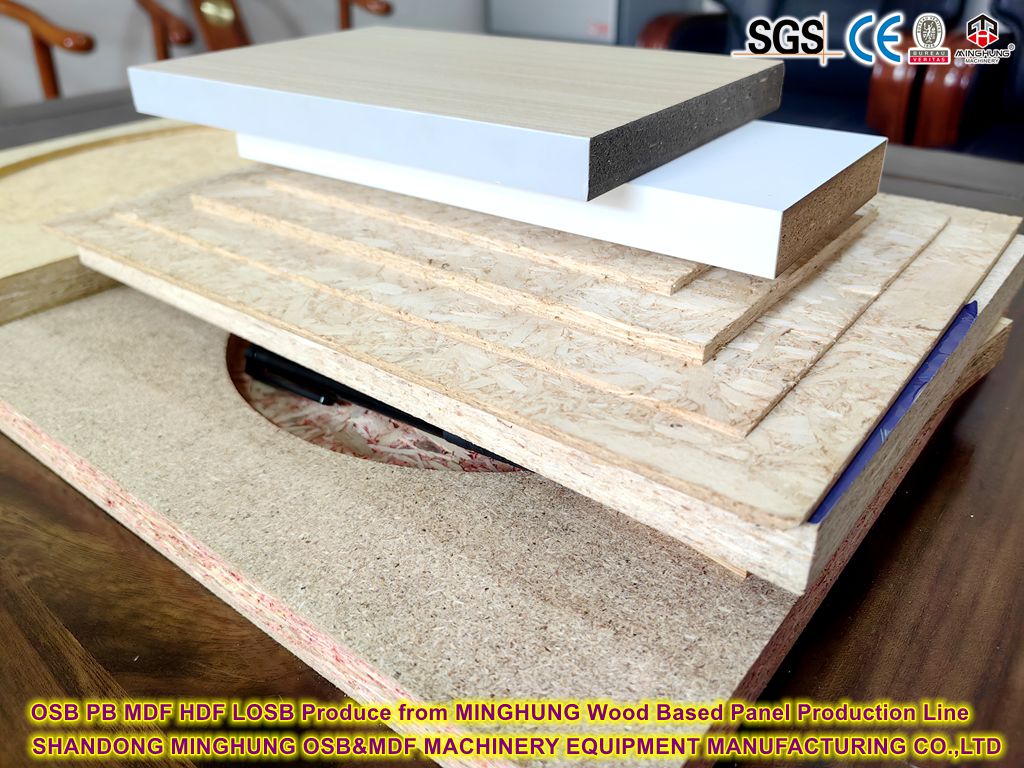 OSB PB MDF HDF LOSB Produce from MINGHUNG Wood Based Panel Production Line OSB PB MDF HDF LOSB MINGHUNG жыгач негизиндеги панелди өндүрүү линиясынан продукту