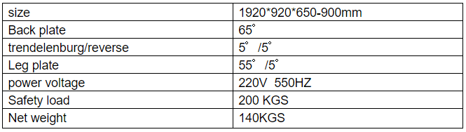 Parameters of Gynecology Nursing Bed Paramèt nan kabann enfimyè jinekoloji