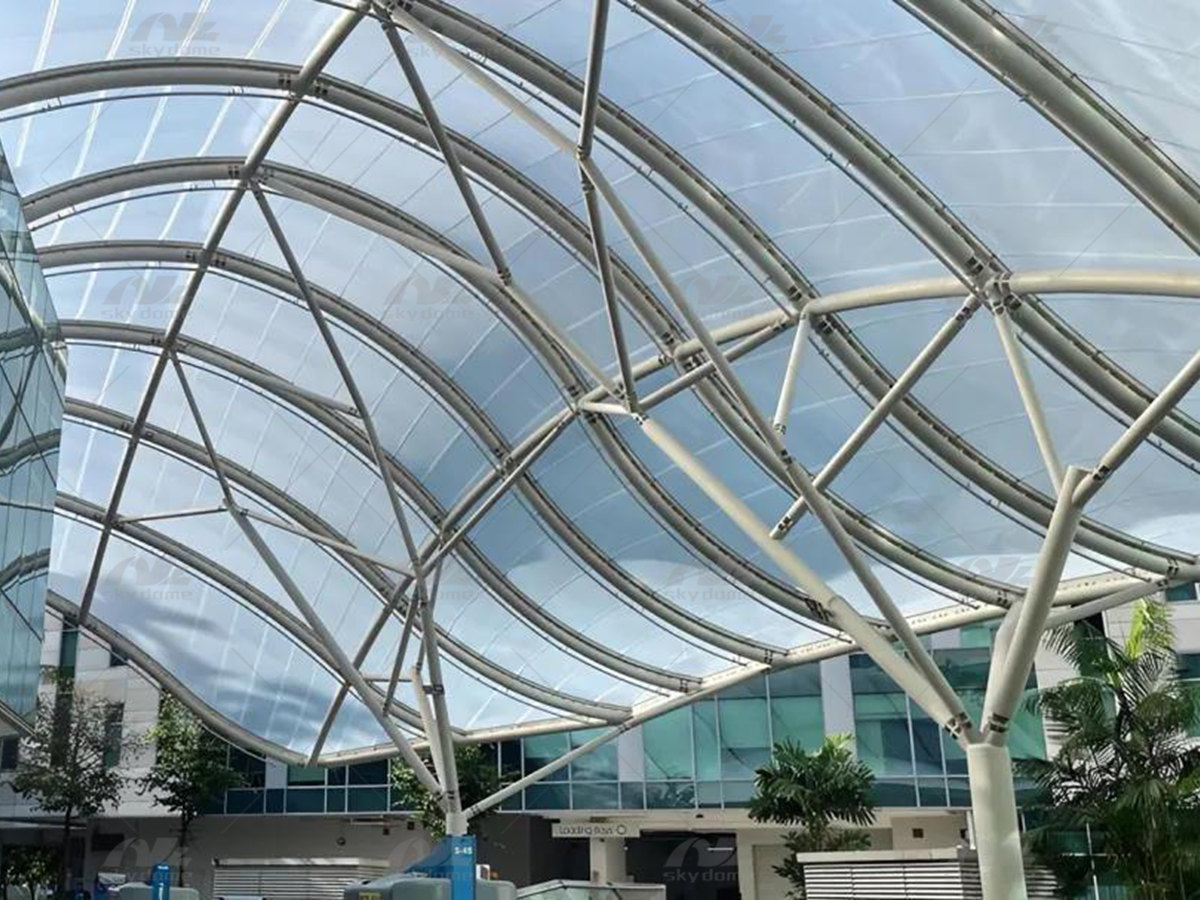 steel membrane structure landscape canopy dosel del paisaje de la estructura de la membrana de acero