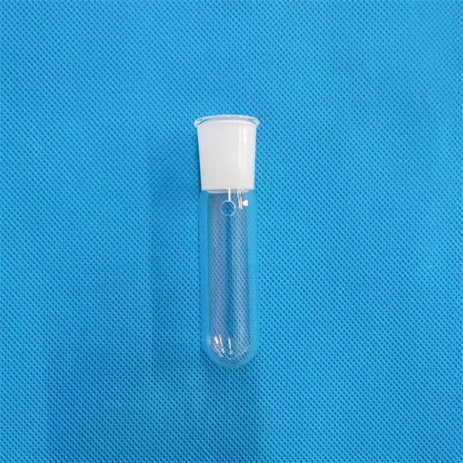 transparent quartz test tube provetta al quarzo trasparente