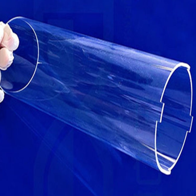 500mm transparent non-flat fused quartz tube Tubo in quarzo fuso trasparente non piatto da 500 mm