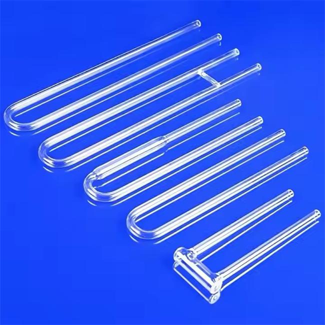 Chemical U-shaped bent quartz tube wholesaler Grossiste de tubes de quartz courbés en forme de U chimique