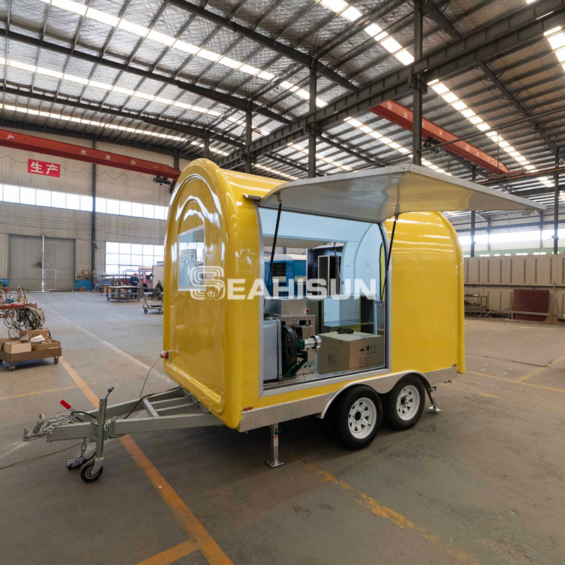 5.5m Stainless Steel Round Food Trailer Okrągła przyczepa spożywcza ze stali nierdzewnej o długości 5,5 m