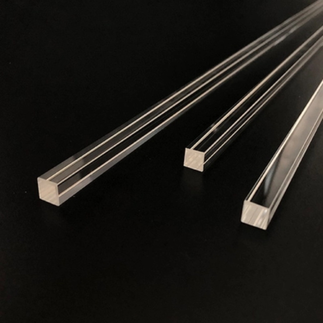 Polished square optical quartz rod قضيب كوارتز بصري مربع مصقول