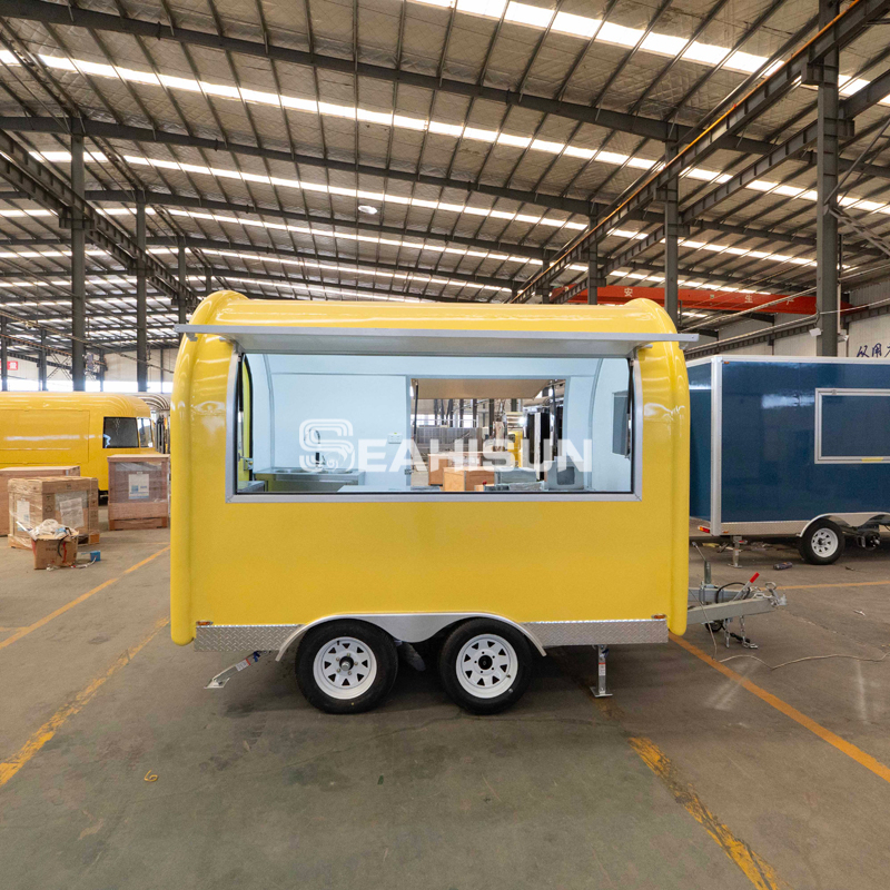 5.5m Stainless Steel Round Food Trailer Okrągła przyczepa spożywcza ze stali nierdzewnej o długości 5,5 m