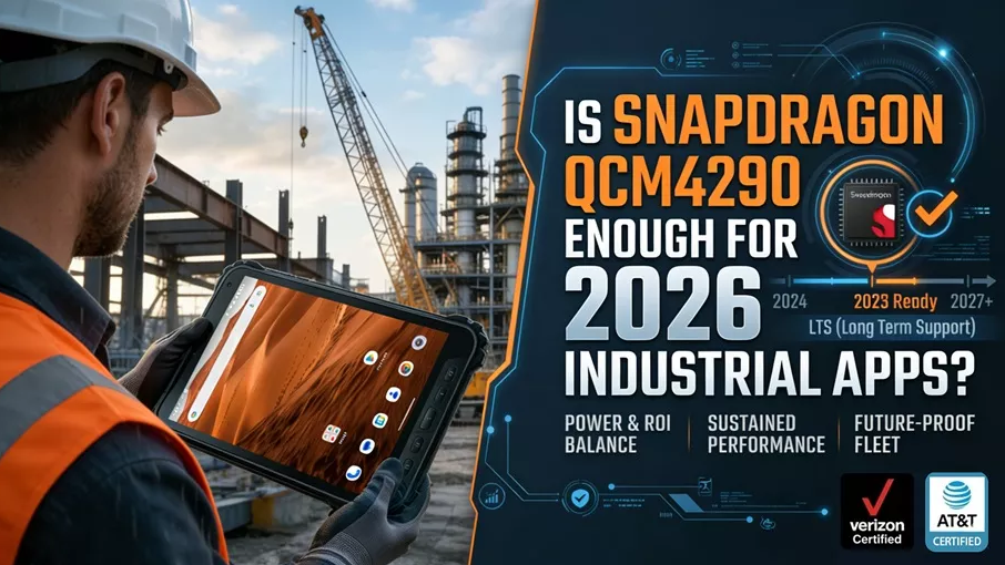 Aozora K8 Active rugged tablet showing industrial GIS mapping software Tablet lasak Aozora K8 Active menunjukkan perisian pemetaan GIS perindustrian