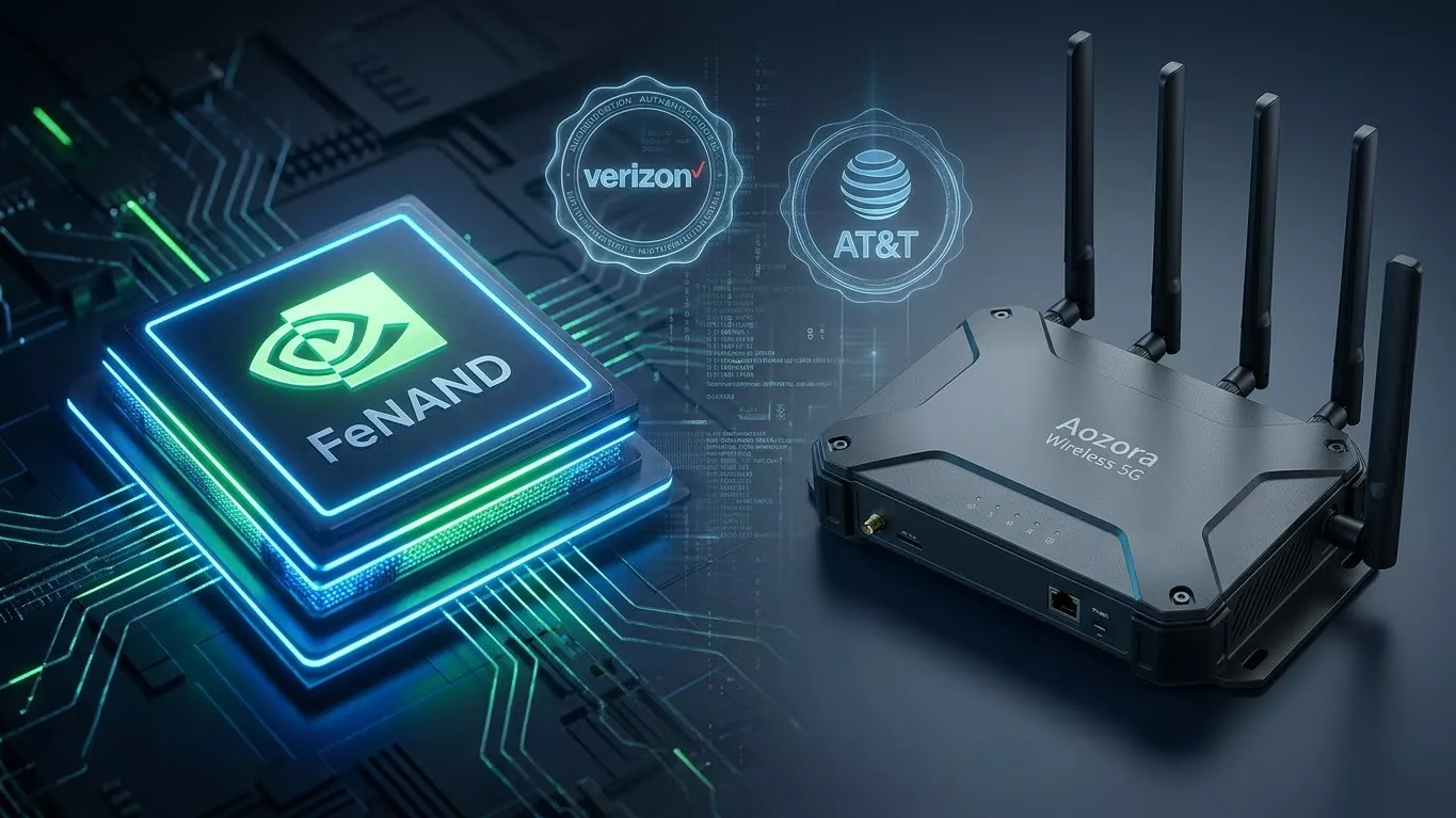 Diagram showing data flow from NVIDIA GPU to 5G edge gateway_1365_767 Aozora trådlös industriell 5G-router med Verizon- och AT&T-certifieringslogotyper