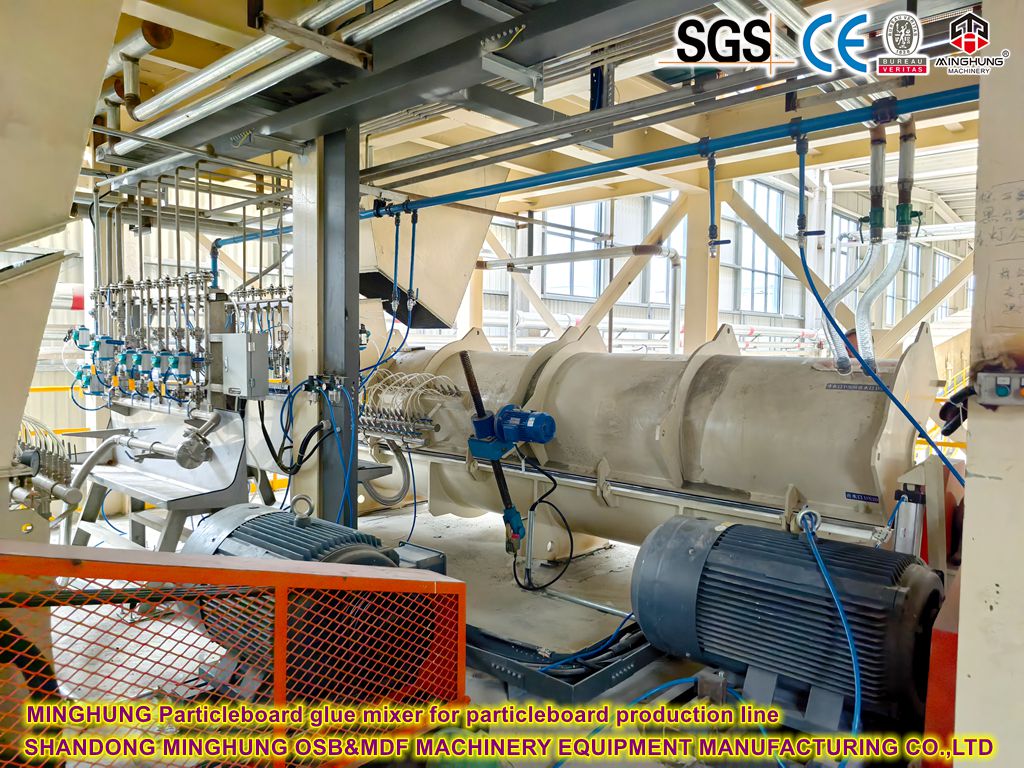MINGHUNG Particleboard glue mixer for particleboard production line MINGHUNG خلاط غراء الحبيبي لخط إنتاج الحبيبي