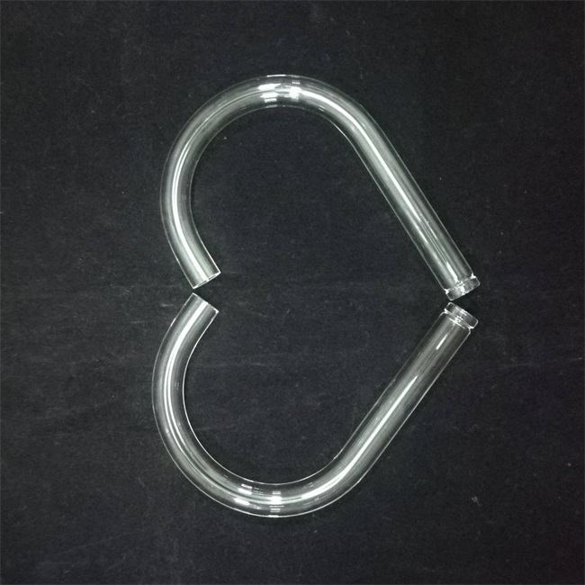 Laboratory optical lighting U-shaped transparent quartz tube Optische Laborbeleuchtung, U-förmiges transparentes Quarzrohr
