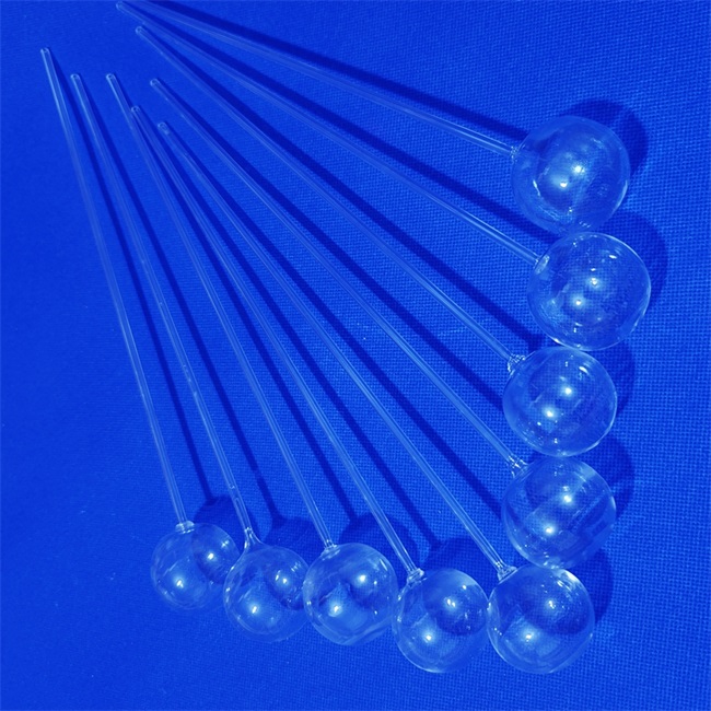 Boule à tête en quartz à extrémité sphérique transparente, spécialité de Test en laboratoire