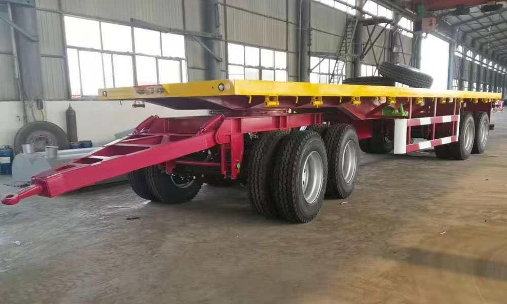 Flatbed Draw Bar Trailer مقطورة مسطحة بشريط السحب