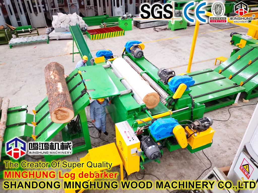 plywood debarking machine Minghung-Sperrholz-Entrindungsmaschine