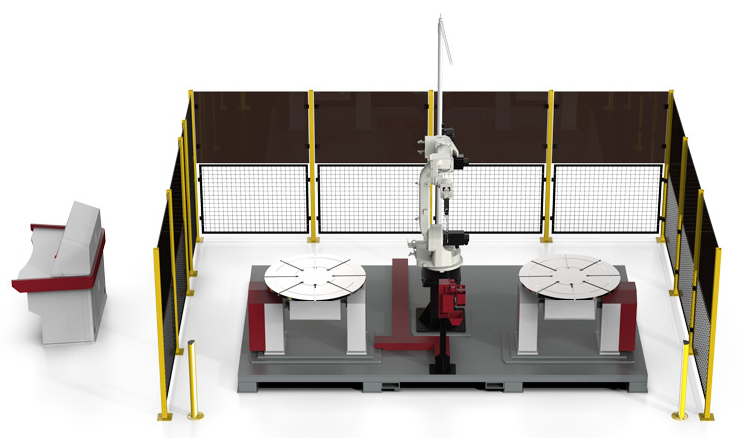 robot de soudage avec positionneur à deux axes