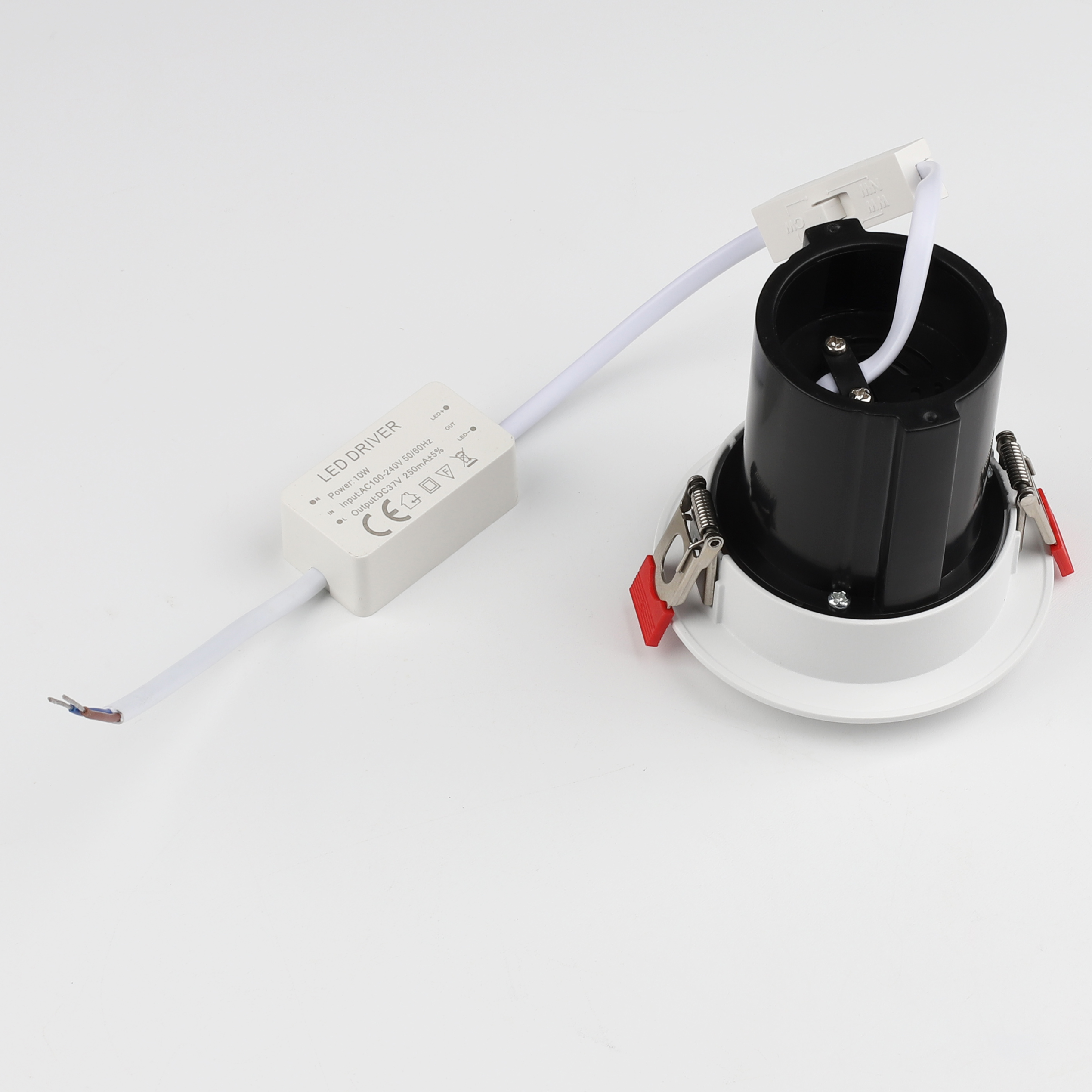10W adjustable led spot downlight LXT2410T‑10 with driver accessory Lampu bawah titik diketuai boleh laras 10W LXT2410T‑10 dengan aksesori pemandu