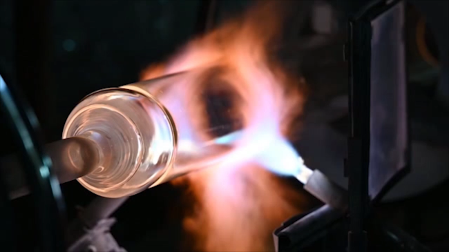 Quartz glass rod machining process 石英ガラスロッドの加工工程