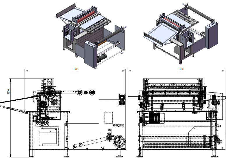 lukisan mesin pemotong roll to sheet