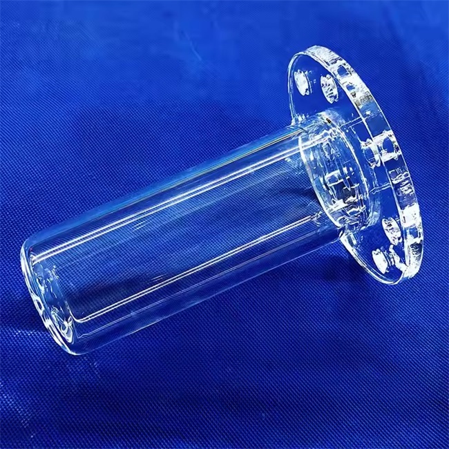 Customized transparent fused optical quartz glass flange Flange de vidro óptico de quartzo fundido transparente personalizado
