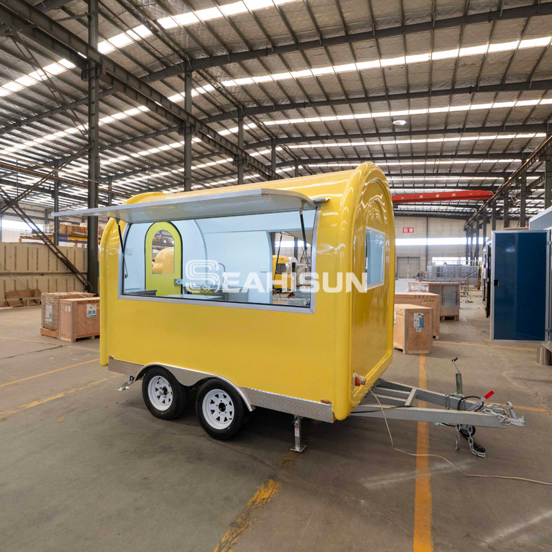 5.5m Stainless Steel Round Food Trailer Okrągła przyczepa spożywcza ze stali nierdzewnej o długości 5,5 m