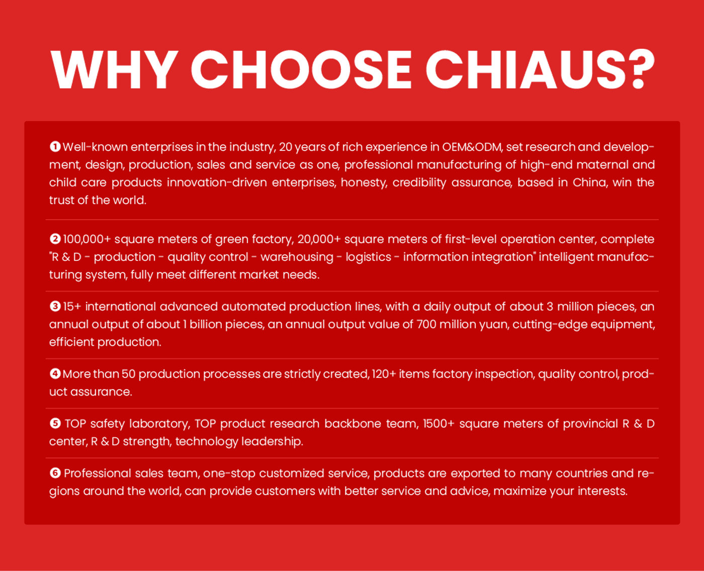 CHIAUS OEM diapers Advantages Pannolini CHIAUS OEM Vantaggi