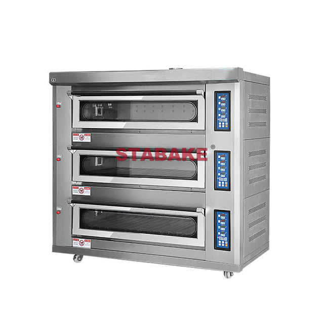 Коммерческая палубная печь, электрическая/газовая печь для хлебобулочных изделий, хлебопекарная печь