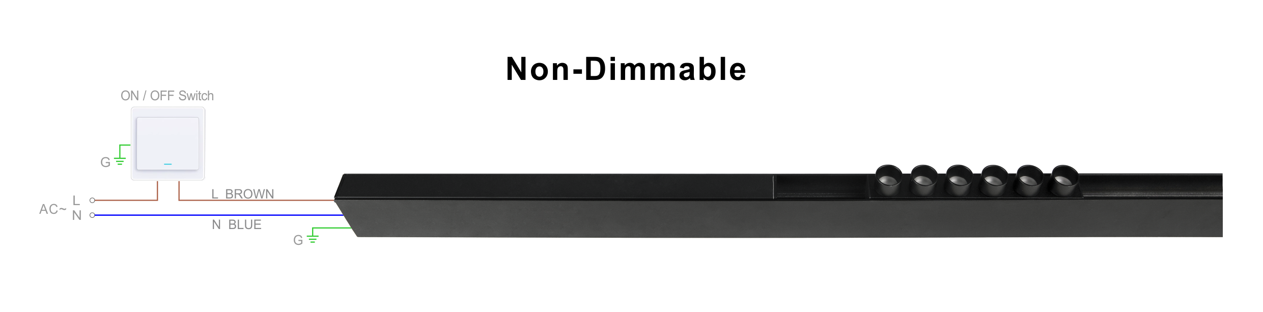 Suretron KVM-ASH Series Non-Dimmable Constant Voltage Output Connecting Diagram Suretron saan a dimmable a kanayon a boltahe a rimmuar a mangikonektar a diagrama para iti KVM-ASH a serye a naikabil a magnetiko a switch Power Supply.