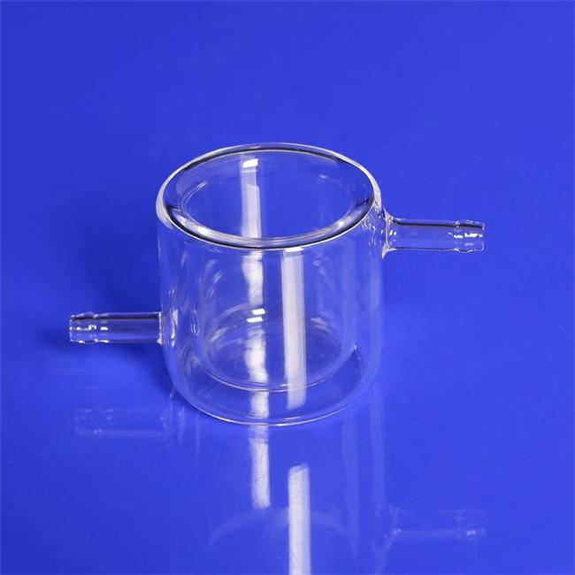 Transparent quartz double-layer reactor Dubbellaagse reactor van transparant kwarts