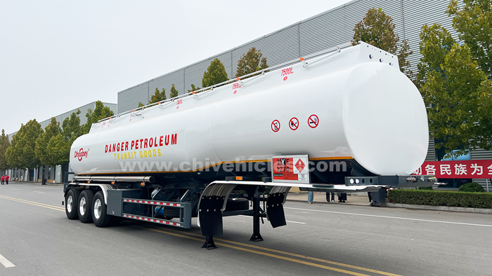 รถกึ่งพ่วงบรรทุกน้ำมันอลูมิเนียม 45000L