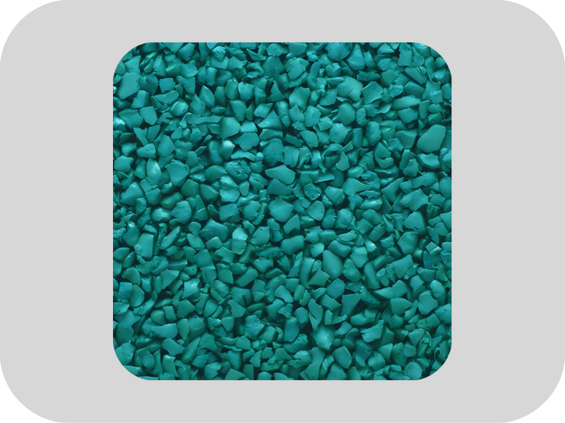 Non toxic and odorless blue EPDM rubber granules حبيبات مطاط EPDM زرقاء غير سامة وعديمة الرائحة