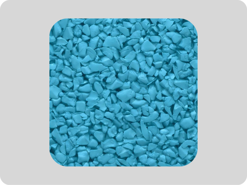 Blue sulfur free EPDM rubber granules حبيبات مطاطية EPDM خالية من الكبريت الأزرق