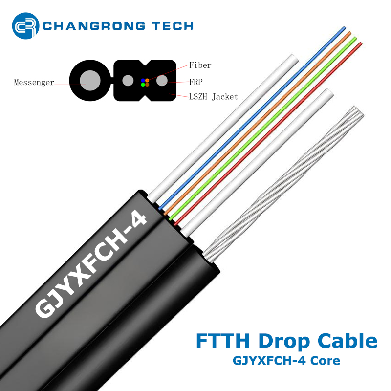 FTTH Drop Cable GJYXFCH-4C Cavo flessibile FTTH GJYXFCH-4C