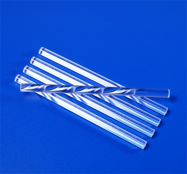 Quartz glass light guide rods for optical instruments Varillas guía de luz de vidrio de cuarzo para instrumentos ópticos.