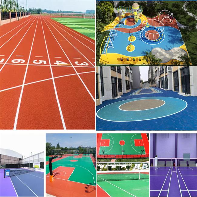 EPDM rubber PU Binder application EPDM-Gummi-PU-Bindemittelanwendung
