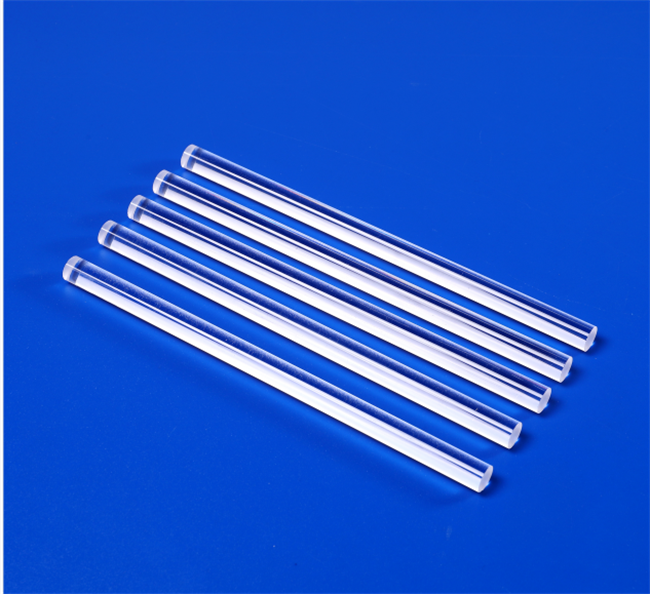 High transmittance quartz glass light guide rod Varilla guía de luz de vidrio de cuarzo de alta transmitancia