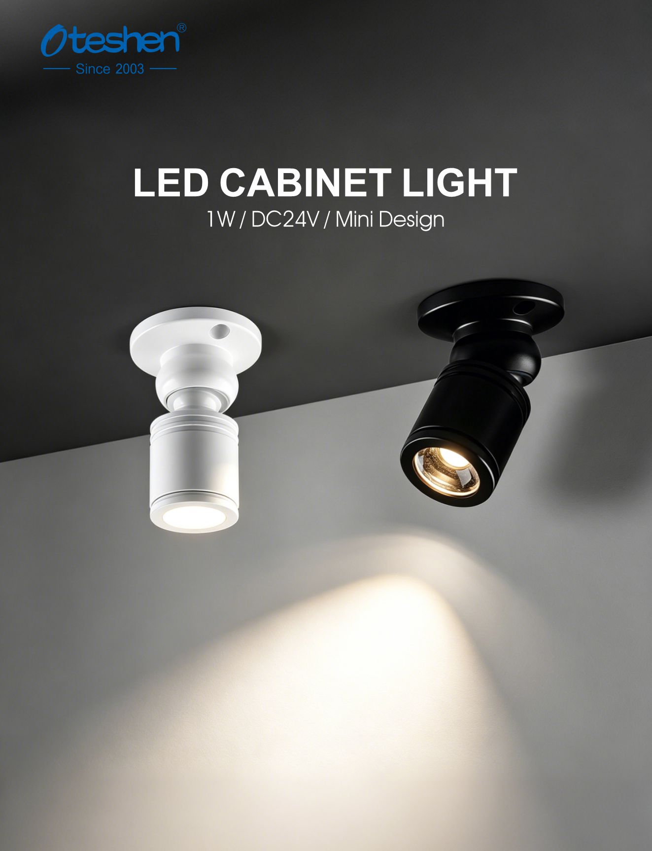 1W 24V 24° Rotatable Mini CRI90 Aluminum LED CABINET LIGHT LCG3520-1 1W 24V 24°回転可能なミニ CRI90 アルミニウム LED キャビネットライト LCG3520-1