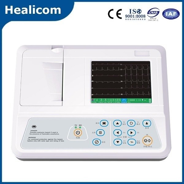 HE-03B Больничное медицинское оборудование 3-канальный портативный цифровой ЭКГ-электрокардиограф с дешевой ценой