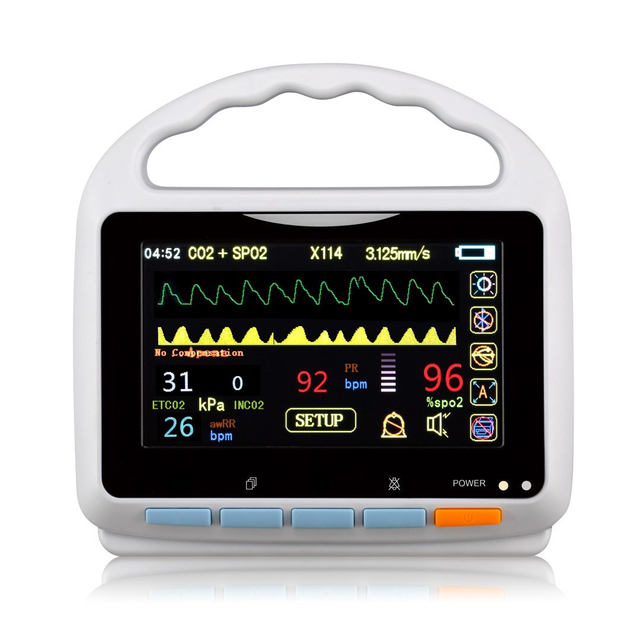 Monitor de paciente de sinais vitais Hm-07 (monitor de paciente ETCO2 + SpO2)