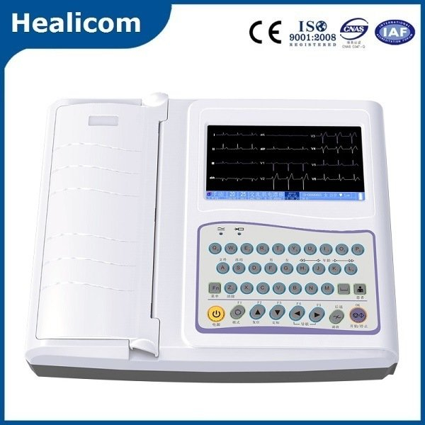 Медицинский портативный 12-канальный цифровой ЭКГ (электрокардиограмма) аппарат HE-12A