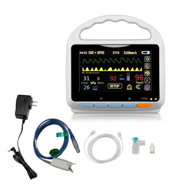 Moniteur patient de signes vitaux Hm-07 (moniteur patient ETCO2+SpO2)